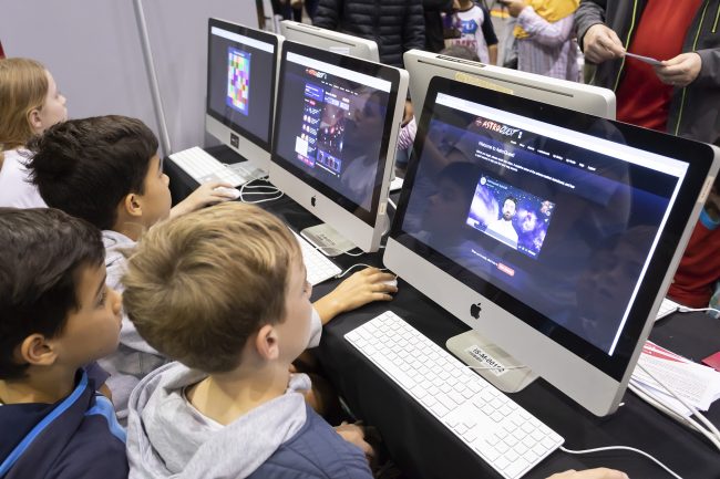 Students using AstroQuest in March 2019